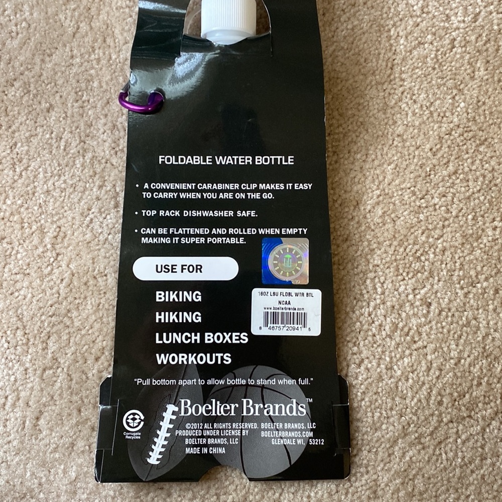 LSU Foldable water bottle - Picture 2 of 2